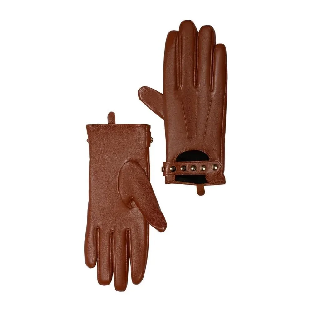 Sole Society Leather Gloves with Studs NWT